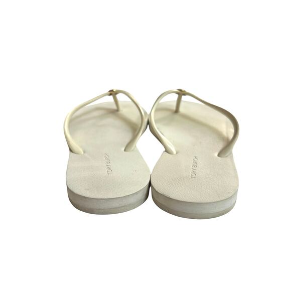 Tory Burch White Logo Flip Flops Size 7 Women’s Sandals - Picture 5 of 9